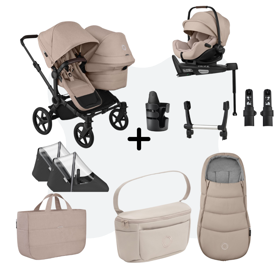 Bugaboo Donkey 6 Double Ultimate newborn bundle Desert Taupe Melange