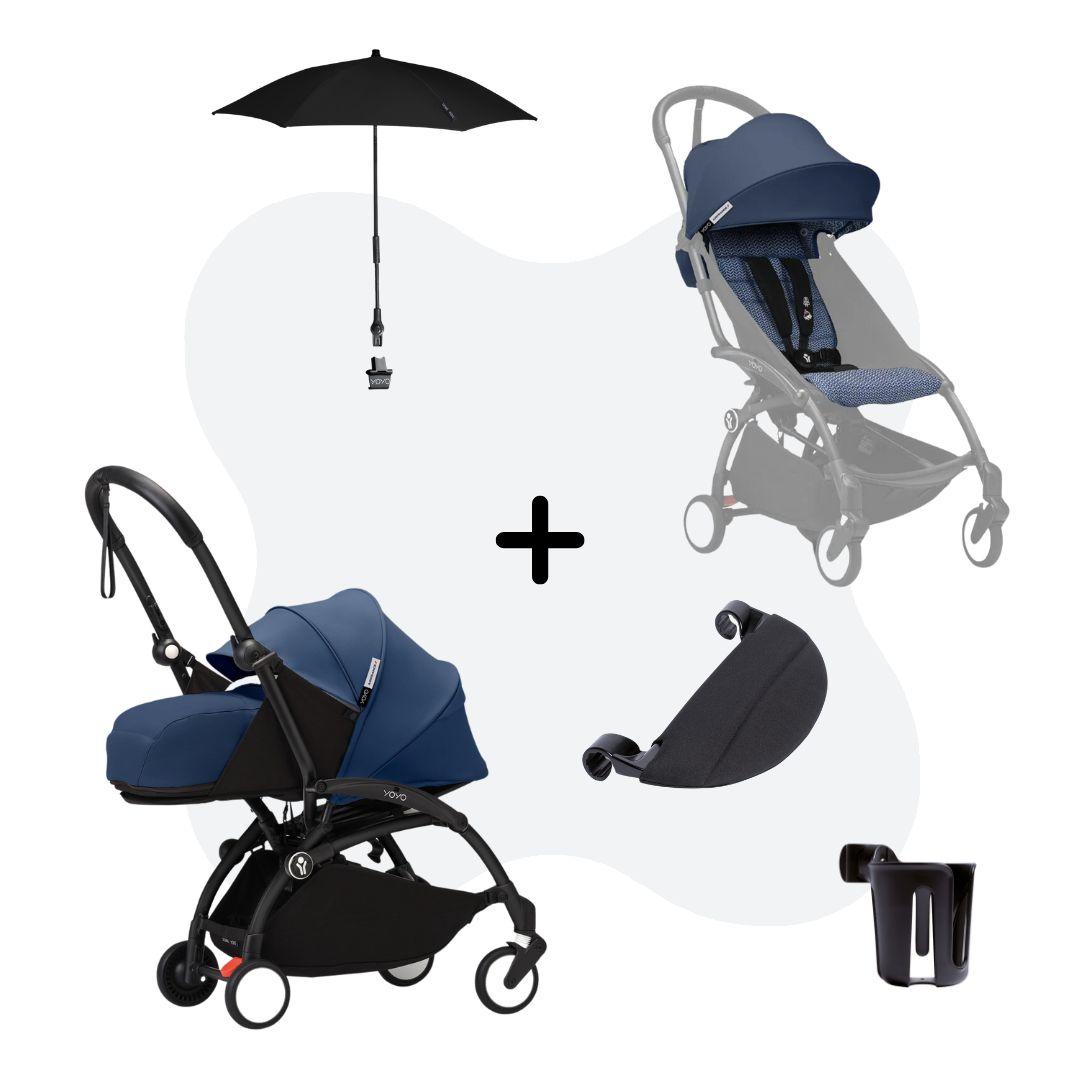 Stokke Yoyo Fold & Go Stroller Bundle Air France Blue