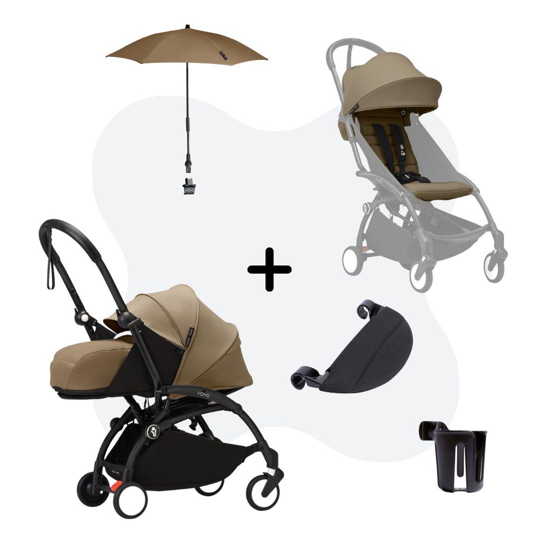 Stokke Yoyo Fold & Go Stroller Bundle Toffee