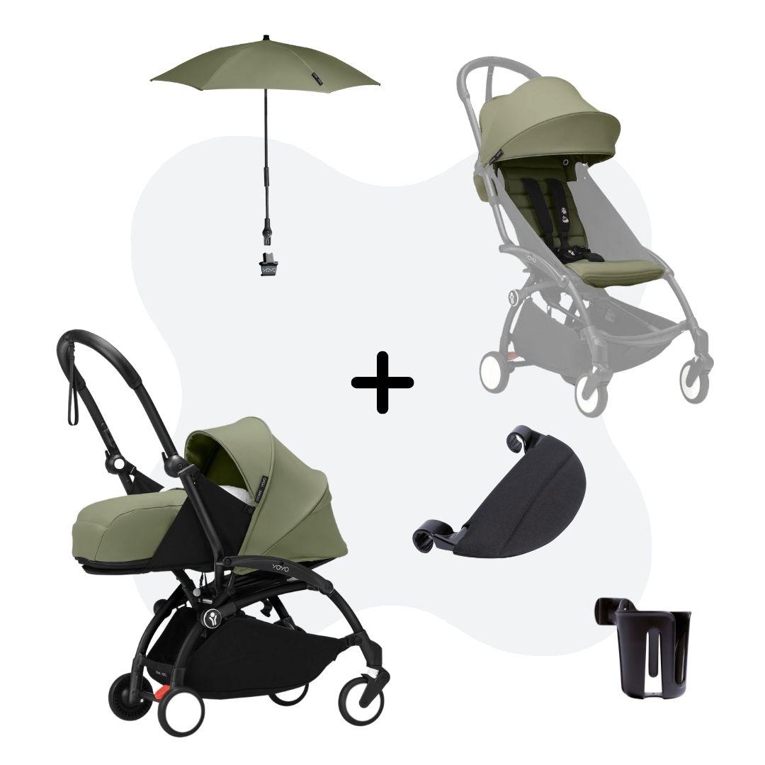 Stokke Yoyo Fold & Go Stroller Bundle Olive