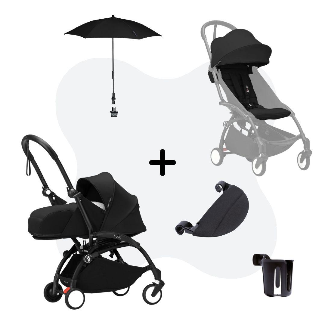 Stokke Yoyo Fold & Go Stroller Bundle Black