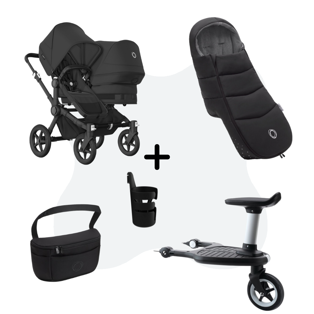 Bugaboo Donkey 5 Duo Ultimate Bundel Black - Midnight Black
