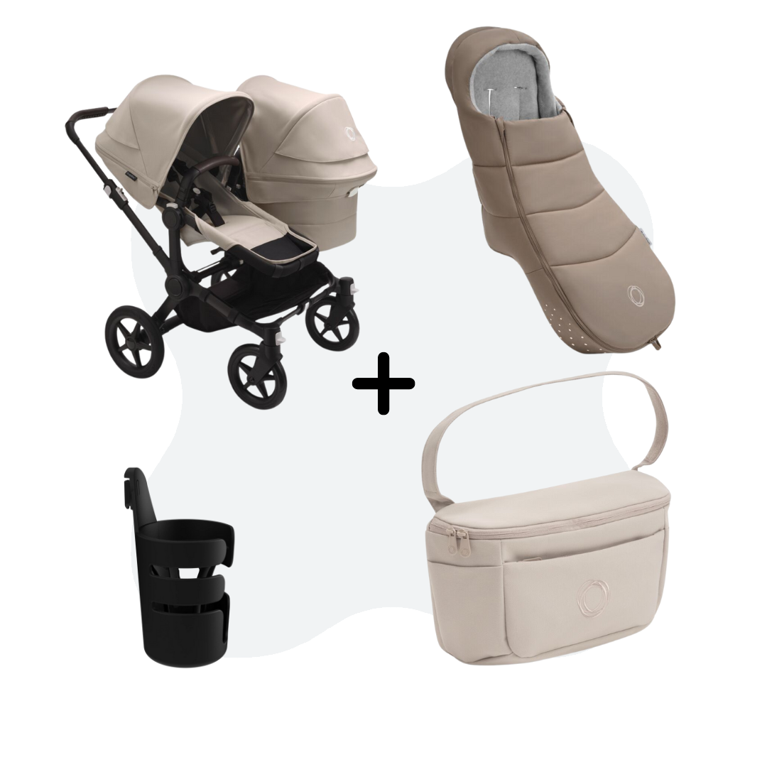 Bugaboo Donkey 5 Duo Essential Bundel Black - Desert Taupe